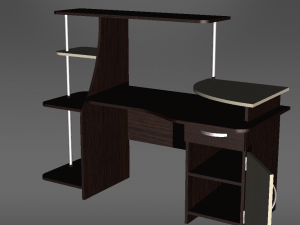 computer table black and white 3D Модель