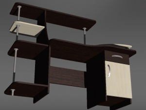 computer table black and white 3D Модель