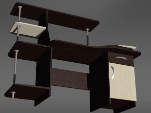computer table black and white 3D Model