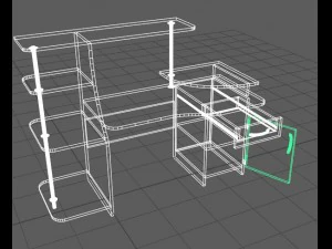 computer table black and white 3D Model