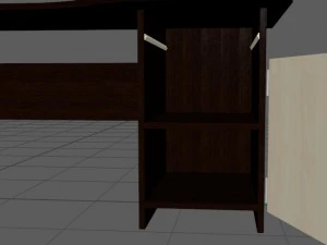 computer table black and white 3D Model