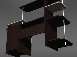 computer table black and white 3D Model