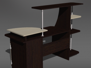 computer table black and white 3D Модель