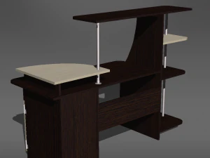 computer table black and white 3D Model