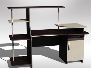 computer table black and white 3D-Modell