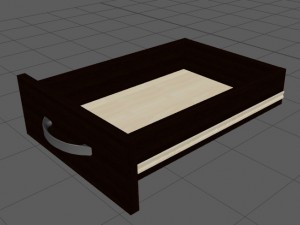 computer table black and white 3D Модель