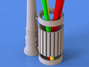 Street lamp and bin pencil pen holder 3D Print Model