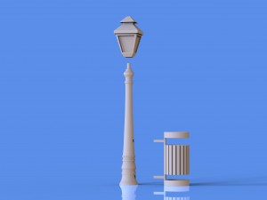 Street lamp and bin pencil pen holder 3Dプリントモデル