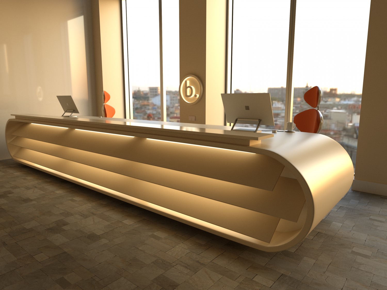 Modern Reception Desk 3d Modell In Schreibtisch 3dexport