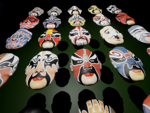 24 oriental chinese opera mask pack kabuki china 3D Model