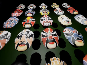 24 oriental chinese opera mask pack kabuki china 3D Model