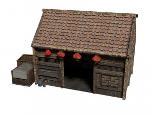 samurai rural wooden japan forest house set farmer 3D Model