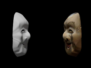 japanese mask pack noh medieval fantasy edo japan art wall decor 3D Model