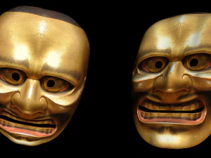 japanese mask pack noh medieval fantasy edo japan art wall decor 3D Model