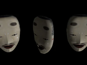 japanese mask pack noh medieval fantasy edo japan art wall decor 3D Model