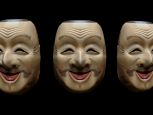 japanese mask pack noh medieval fantasy edo japan art wall decor 3Dモデル