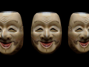 japanese mask pack noh medieval fantasy edo japan art wall decor 3D Model