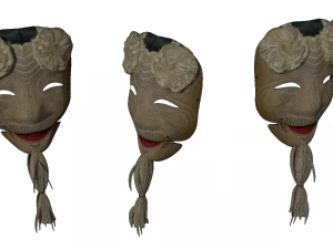 japanese mask pack noh medieval fantasy edo japan art wall decor 3D Model