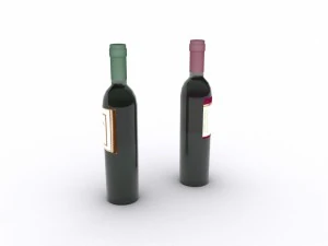 butelka wina Model 3D