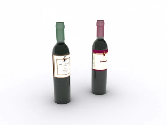 butelka wina Model 3D .c4d .max .obj .3ds .fbx .stl .blend 