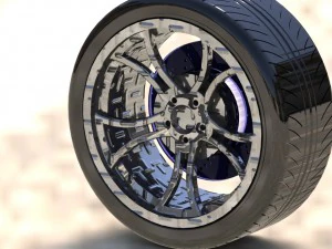 राइन और टायर और डिस्क 3D मॉडल