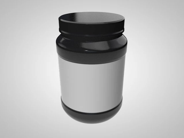 supplement - protein bottle 3D Model .c4d .max .obj .3ds .fbx .stl .blend 
