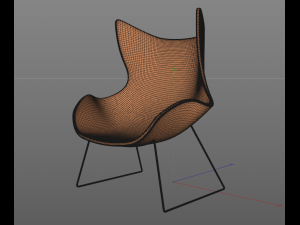retro highback chair 3D मॉडल