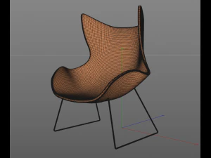 retro highback chair 3D Model