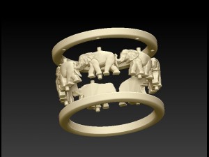 elephants ring Modello di stampa 3D