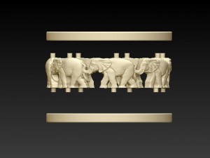 elephants ring Modello di stampa 3D