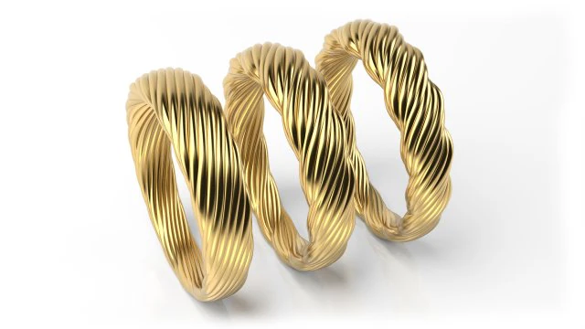 pipe twisted rings 17mm 3D Print Model .c4d .max .obj .3ds .fbx .stl .blend