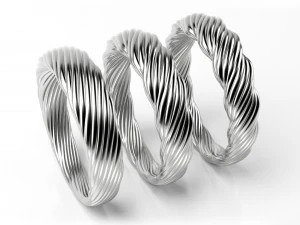 pipe twisted rings 17mm 3D Print Model