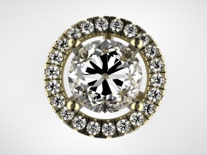big stone flat earrings 3D Принт Модель
