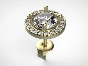big stone flat earrings 3D Print Model
