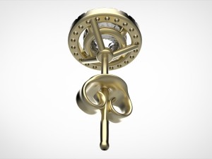 big stone flat earrings 3D Принт Модель