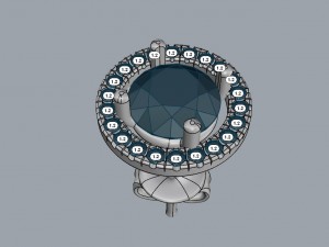 big stone flat earrings 3D Принт Модель