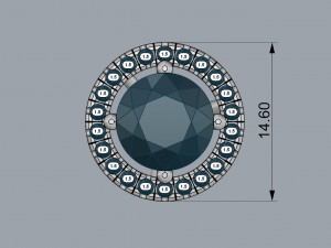 big stone flat earrings 3D Принт Модель