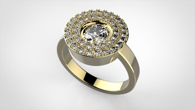 round head engagement ring 3D Print Model .c4d .max .obj .3ds .fbx .stl .blend 