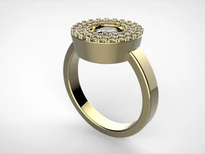 round head engagement ring 3D Print Model
