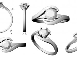 engagement ring 3D Print Model