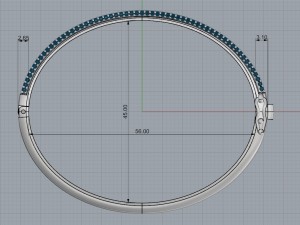 3 rows bracelet Modello di stampa 3D