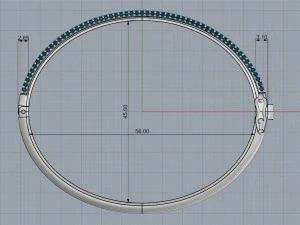 3 rows bracelet 3D Print Model