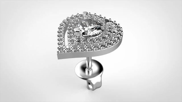 heart earrings 3D Print Model .c4d .max .obj .3ds .fbx .stl .blend 