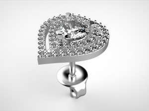 heart earrings 3D Print Model