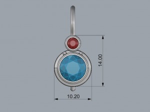 big stone earrings 3D Print Model