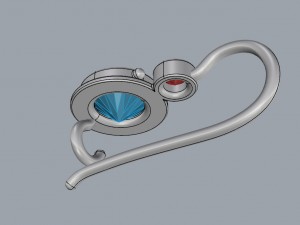 big stone earrings 3D Print Model