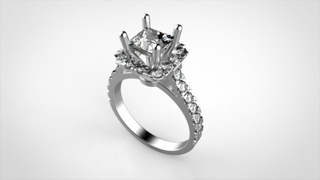 princess engagement ring size 53 3D Print Model .c4d .max .obj .3ds .fbx .lwo .lw .lws