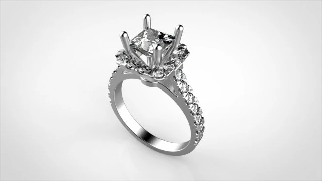 princess engagement ring size 53 3D Print Model .c4d .max .obj .3ds .fbx .stl .blend