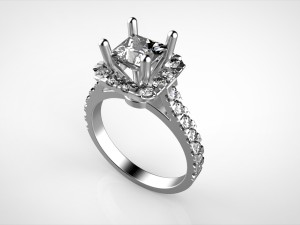 princess engagement ring size 53 3D Print Model