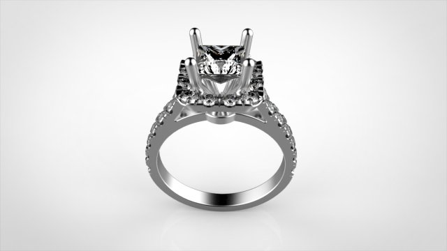 Download princess engagement ring size 53 3D Model